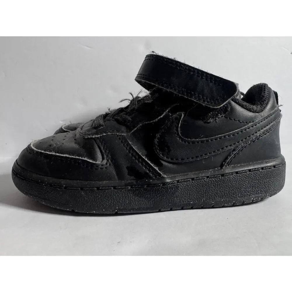 Nike Court Borough Low Recraft Toddler 9C Black Hook Loop Sneakers DV5458-002